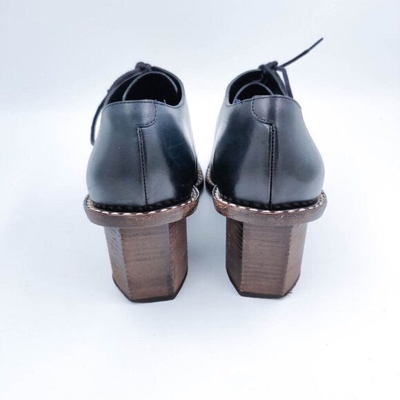 Celine Phoebe Philo Lace Up Oxford Loafer Boots in Navy 37 7 - Picture 5 of 8